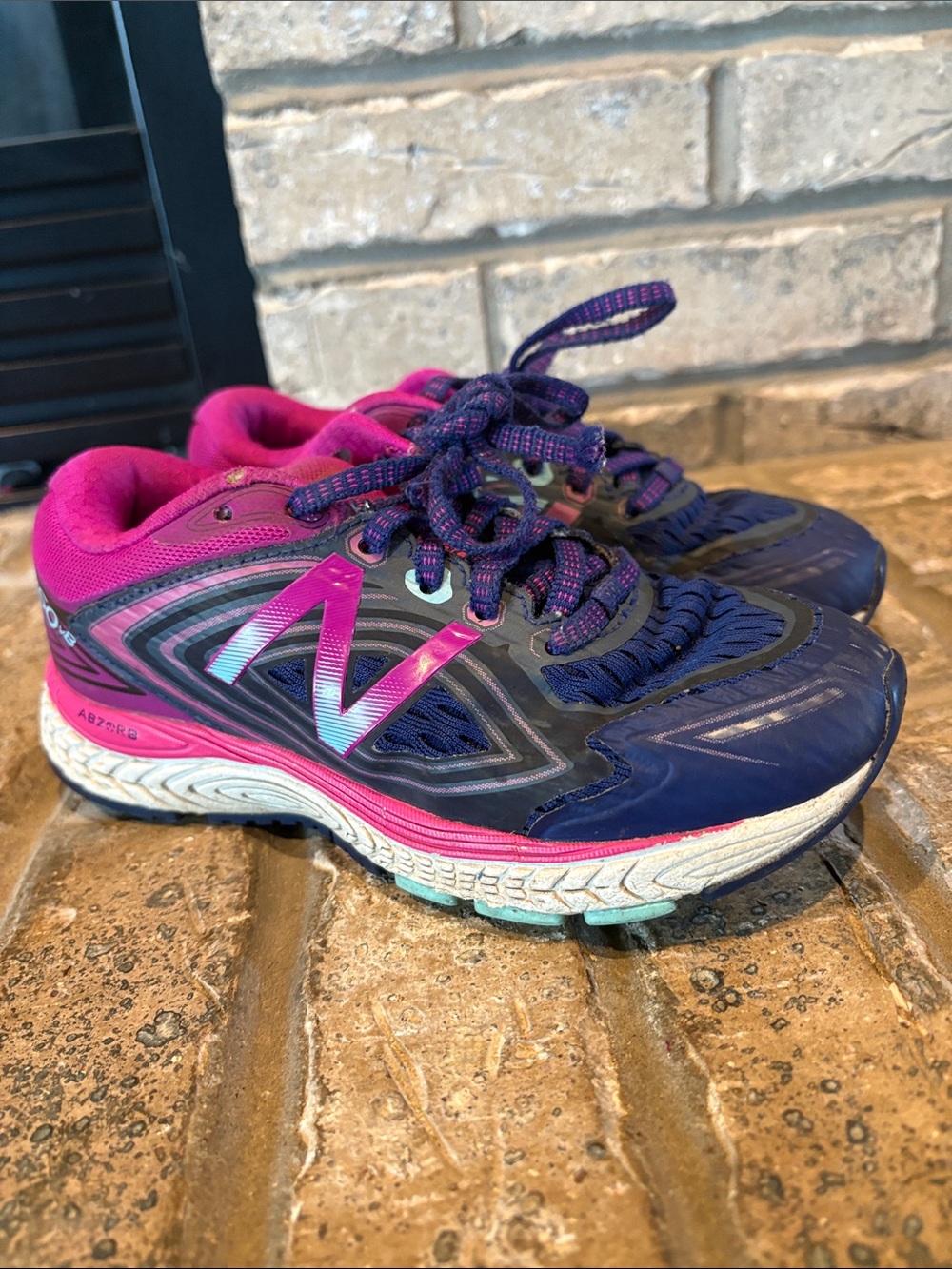 New Balance Women's Athletic Sneakers in Navy & Fuchsia
